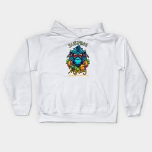 Surfing Monkey in The Jungle Kids Hoodie